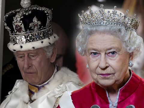 König Charles III. und seine Mutter Queen Elizabeth II. 