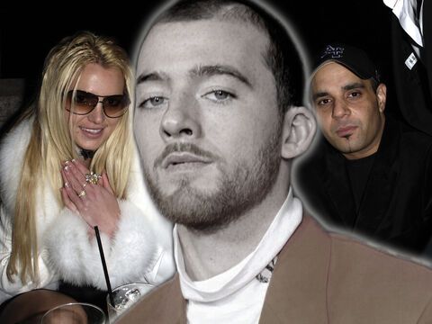 Angus Cloud ausgegraut, im Hintergrund ein Bild von Britney Spears und ihrem Ex-Manager Sam Lutfi