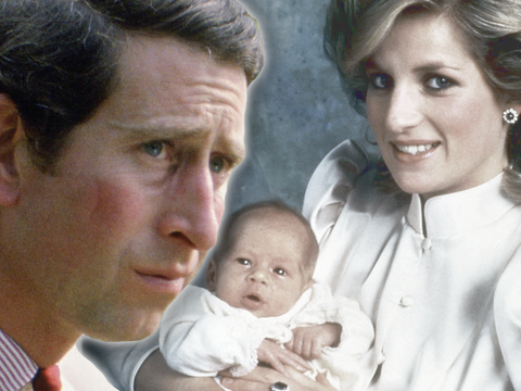 König Charles ernst - Prinzessin Diana mit Baby Prinz Harry auf dem Arm