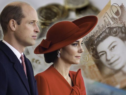 Prinz William, Prinzessin Kate und die britische Pfund. 