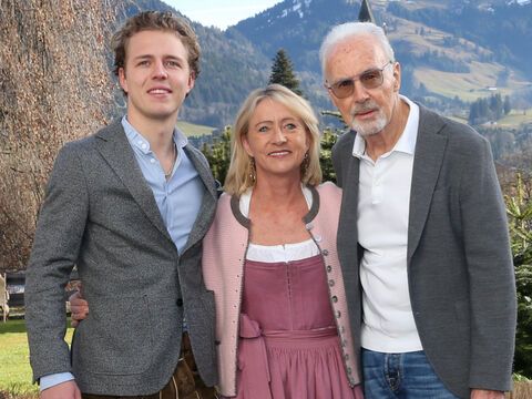 Franz Beckenbauer mit seiner Frau Heidi und seinem Sohn Joel