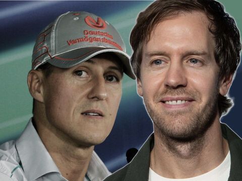 Fotomontage Michael Schumacher und Sebastian Vettel ernst