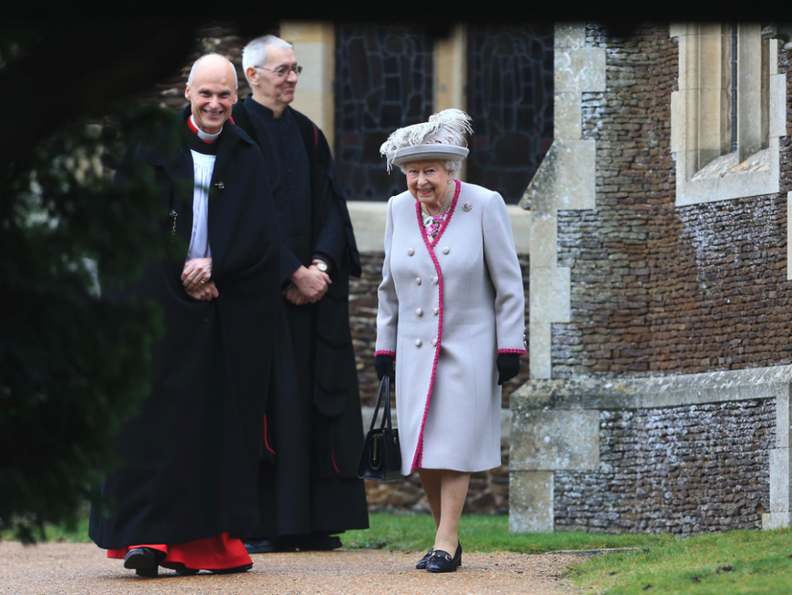 Weihnachten bei den britischen Royals: Die Queen beim Gottesdienst in Sandringham