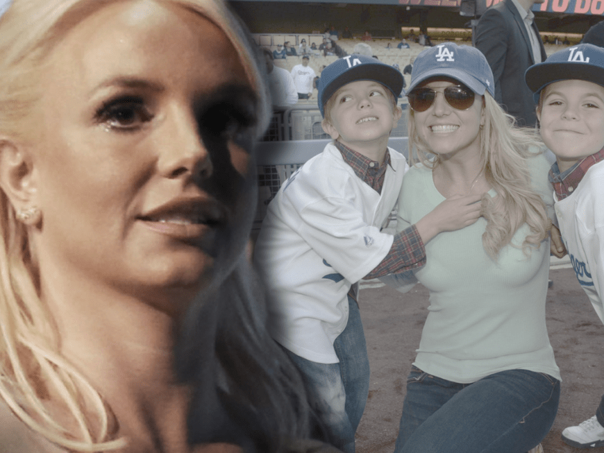 Britney Spears ernst und glücklich mit ihren Söhnen