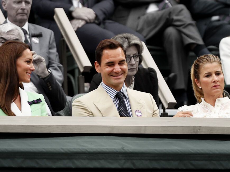 Prinzessin Kate, Roger Federer und seine Ehefrau Mirka in Wimbledon