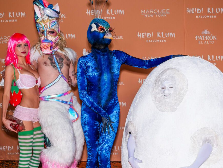 Leni Klum, Bill Kaulitz, Heidi Klum und Tom Kaulitz an Halloween