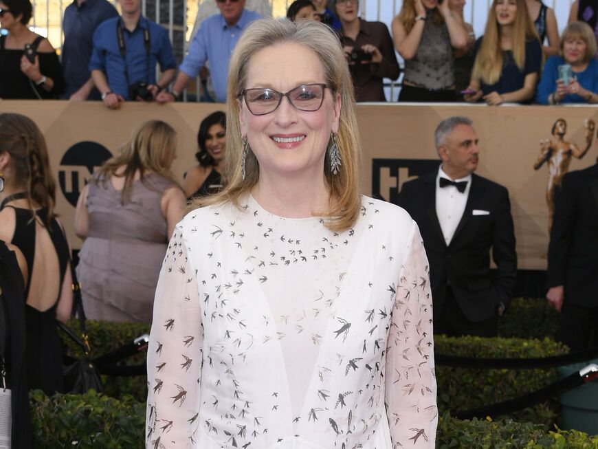 Meryl Streep auf dem roten Teppich, 2017.