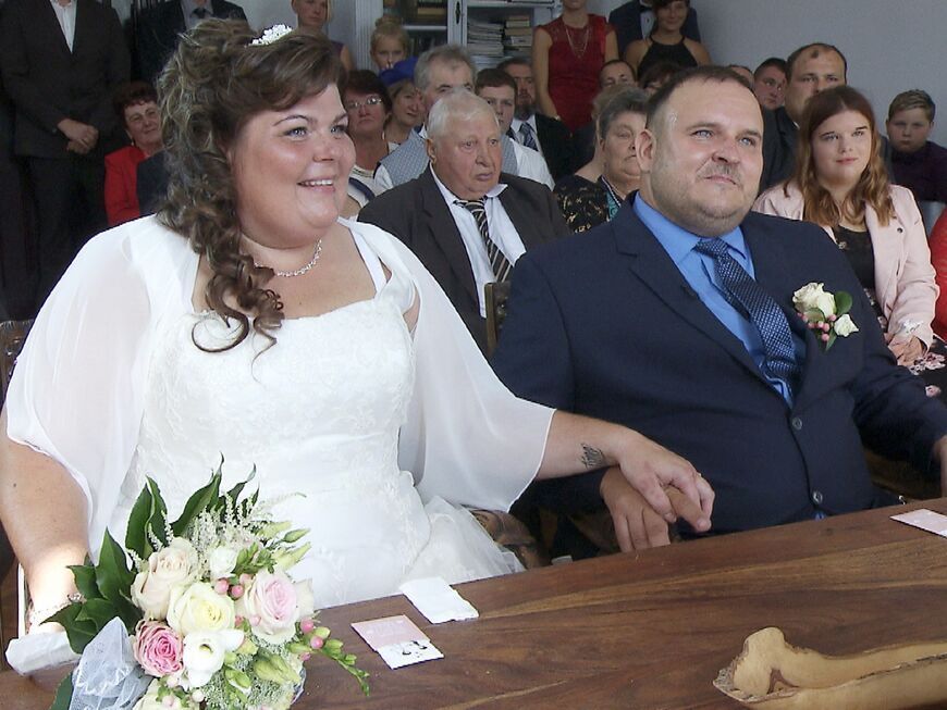 Das "Bauer sucht Frau"-Paar Swen und Nancy bei ihrer Hochzeit