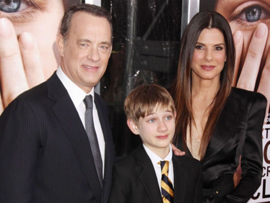 Tom Hanks und Sandra Bullock mit Filmsohn Thomas Horn