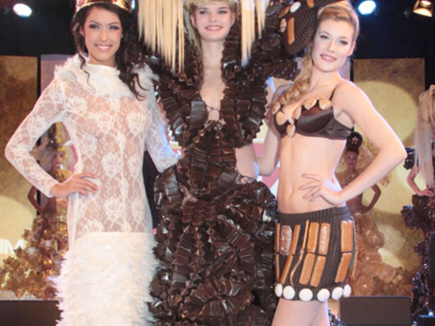 Die "GNTM"-Models Rebecca Mir, Luisa Hartema und Amelie Klever präsentierten die süßen Kleider