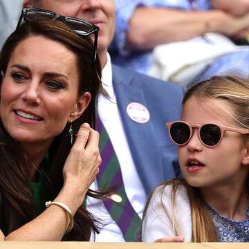 Prinzessin Kate und Töchterchen Charlotte in Wimbledon, 2023. 