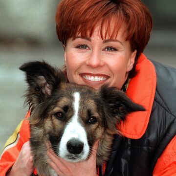 Sonja Zietlow 1997 mit Hund
