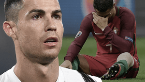 Cristiano Ronaldo guckt geschockt und weint