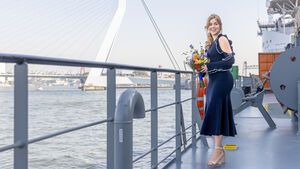 Prinzessin Alexia der Niederlande bei einer Schiffstaufe. 