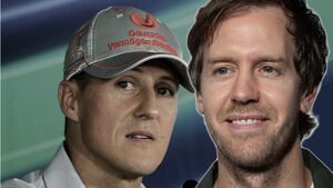 Fotomontage Michael Schumacher und Sebastian Vettel ernst