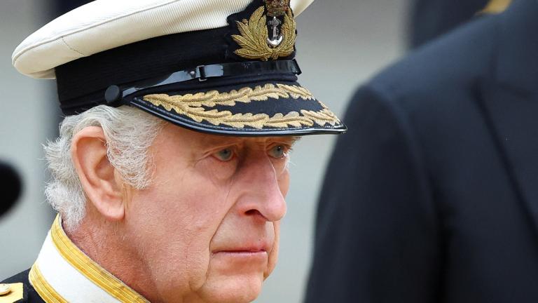 König Charles schaut traurig 