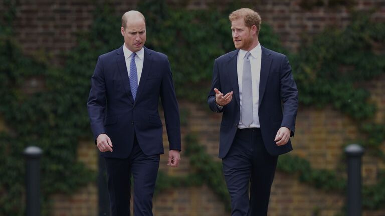 Prinz William und Prinz Harry besuchen eine Statur zu Prinzessin Dianas 60. Geburtstages. 