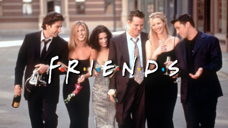 Der "Friends"-Cast läuft gemeinsam durch eine Straße