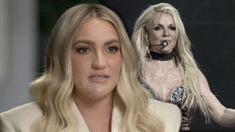 Jamie Lynn Spears mit Tränen in den Augen, Britney Spears im Hintergrund