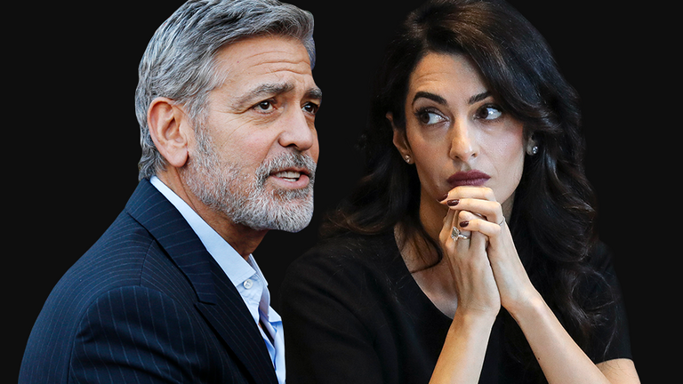 George und Amal Clooney ernst