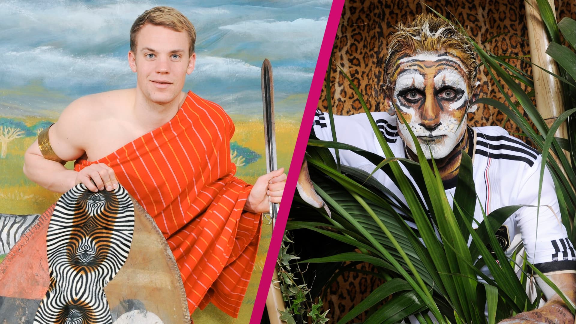 Manuel-Neuer-als-Krieger-Toni-Kroos-als-Schlange-Skurriles-Safari-Fotoshooting-von-WM-2010-geht-viral