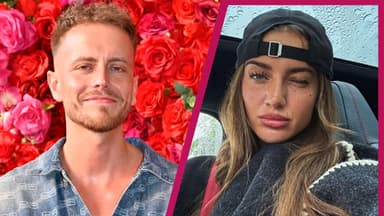 Julian Claßen vor einer Rosenwand, Tanja Makarić im Auto