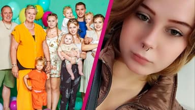Die Wollnys mit Silvia Wollny und allen Kindern, daneben ein Selfie von Calantha Wollny