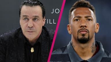 Till Lindemann und Jerome Boateng gucken ernst