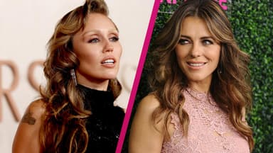 Collage Miley Cyrus und Liz Hurley