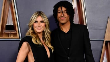 Heidi Klum und Sohn Henry auf rotem Teppich