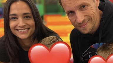 Amira Aly und Oliver Pocher mit ihren Kindern