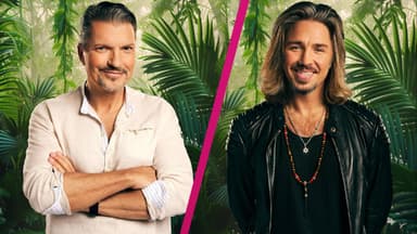 Hardy Krüger jr mit Gil Ofarim vor Dschungelkulisse