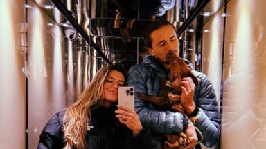 Sophia Thomalla und Alex Zverev mit ihrem Hund