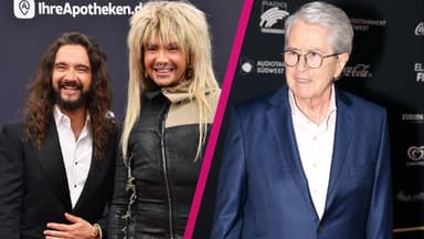 Tom und Bill Kaulitz mit Frank Elstner wegen Wetten, dass