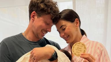 Rena und Valentin Lusin mit Baby Tessa