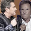Fotomontage Thomas Anders und Dieter Bohlen gucken ernst mit Mikrofon in der Hand