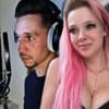 Karim El Kammouchi steht am Mikrofon, Anne Wünsche lächelt