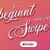 Tinder Slogan auf linkem Hintergrund