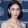 Lily Collins schöne Wimpern strenger Bob