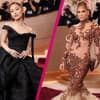 Collage Ariana Grande, Jennifer Lopez bei Golden Globes