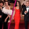 Collage Pärchen Golden Globes, George Clooney und Amal, Benny Blanco und Selena Gomez