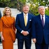 Königin Máxima und König Willem-Alexander gemeinsam mit Donald und Melania Trump vor dem Weißen Haus.
