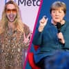 Collage von Bill Kaulitz und Angela Merkel