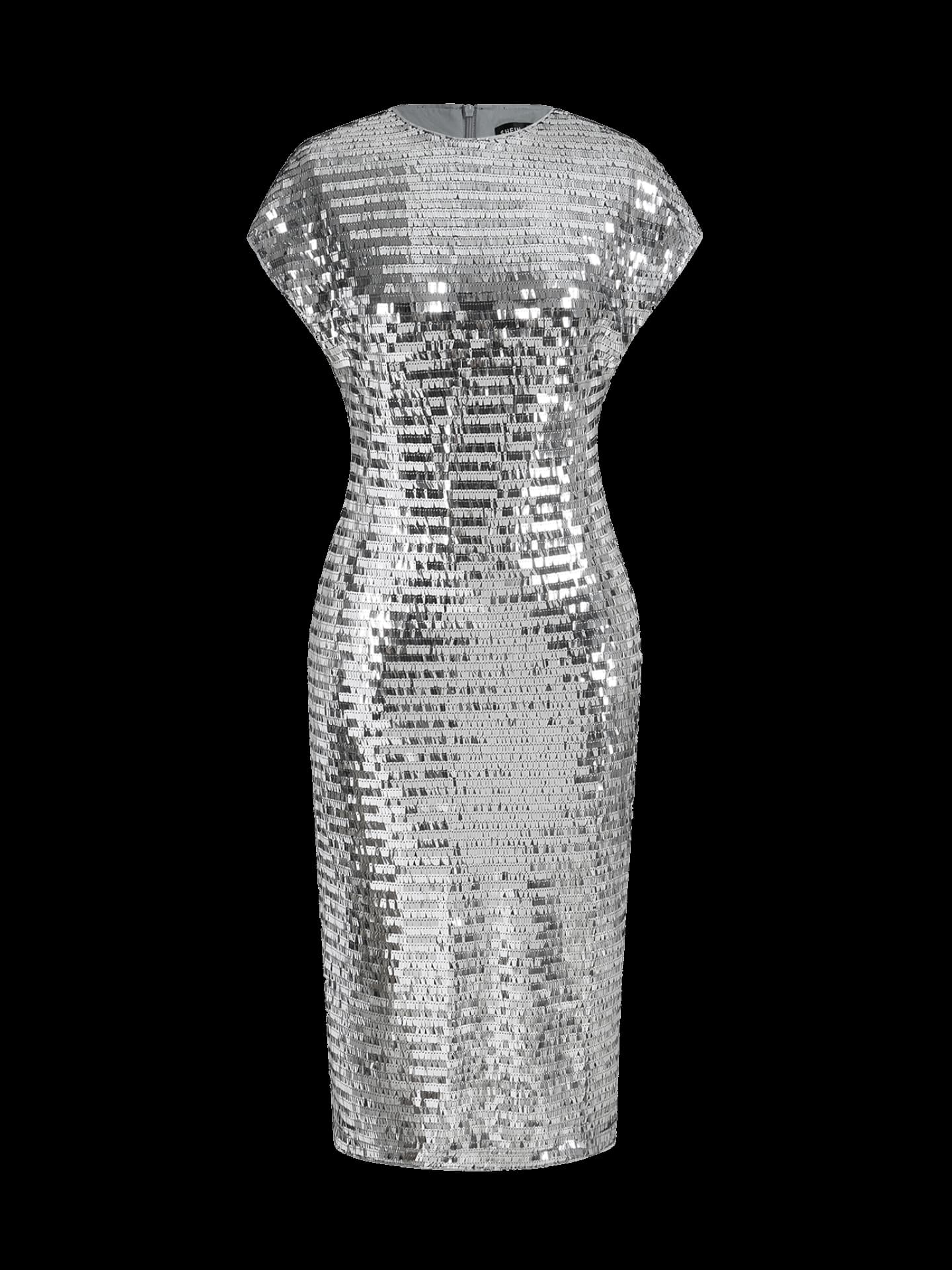 Firmenfeier oder Weihnachten? Das silberne Kleid geht einfach immer, ca. 30 Euro