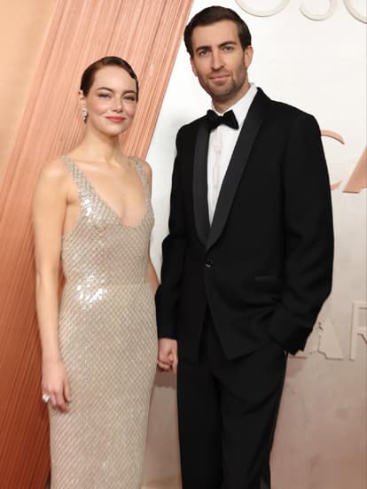 Emma Stone und Dave McCary bei den Oscars