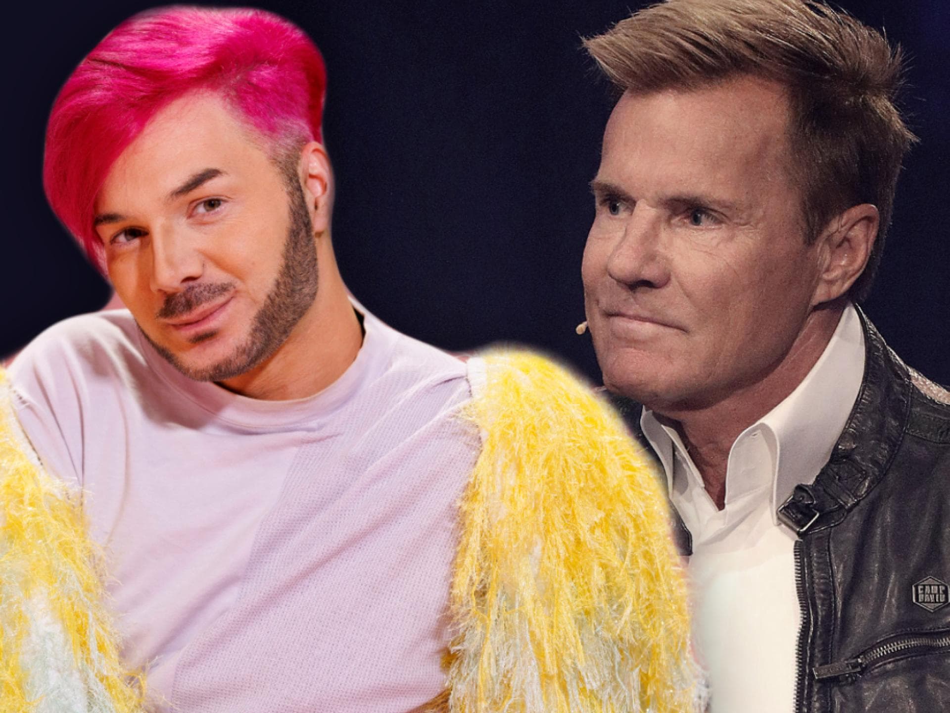 Fotomontage: Sam Dylan und Dieter Bohlen gucken böse.