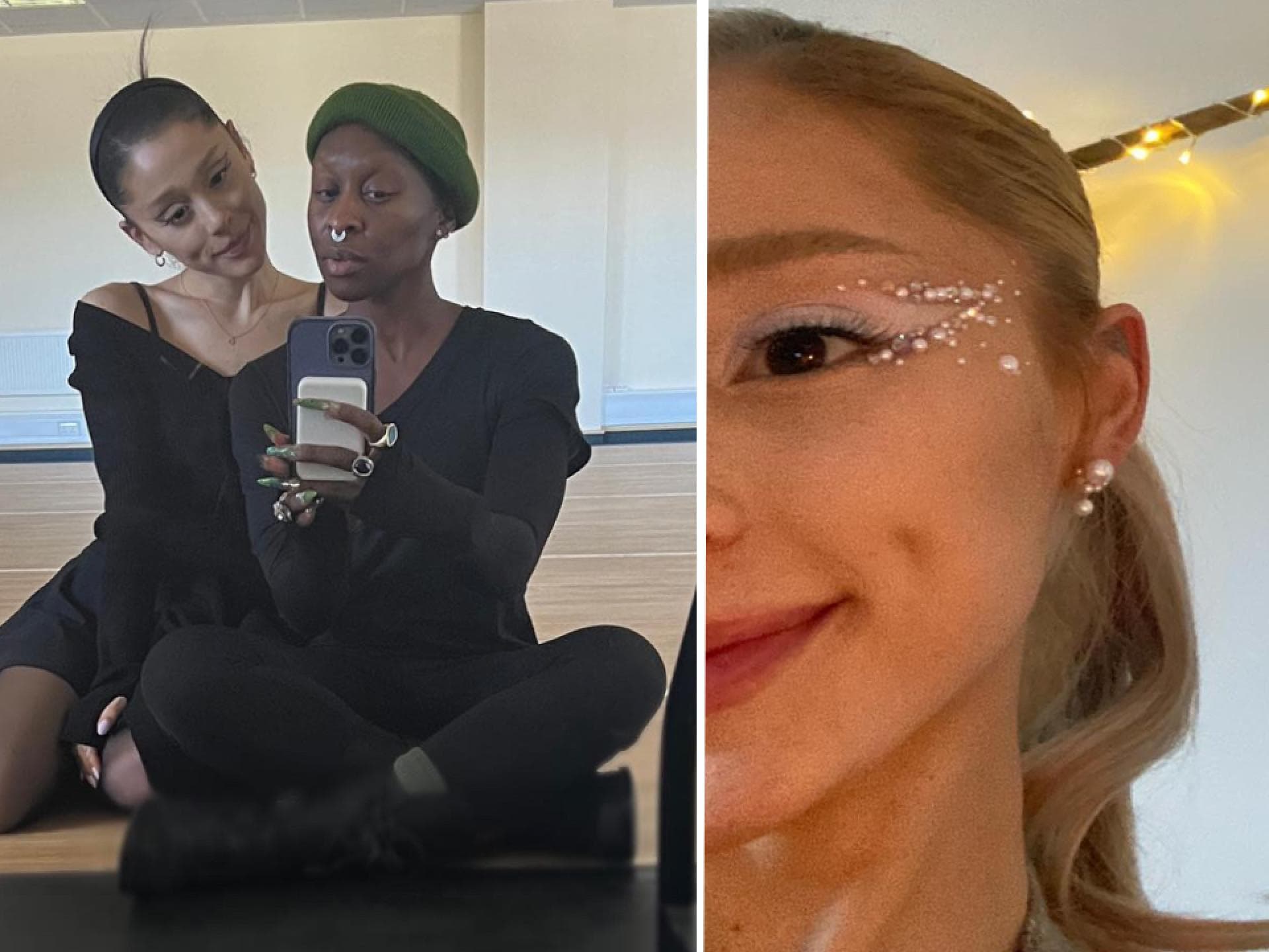 Ariana Grande bei den Dreharbeiten zu "Wicked" mit Cynthia Erivo