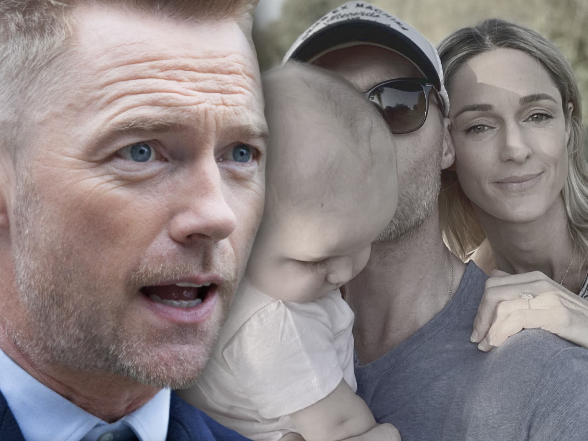 Ronan Keating entsetzt - im Hintergrund mit Ehefrau Storm Uechtritz und Tochter Coco