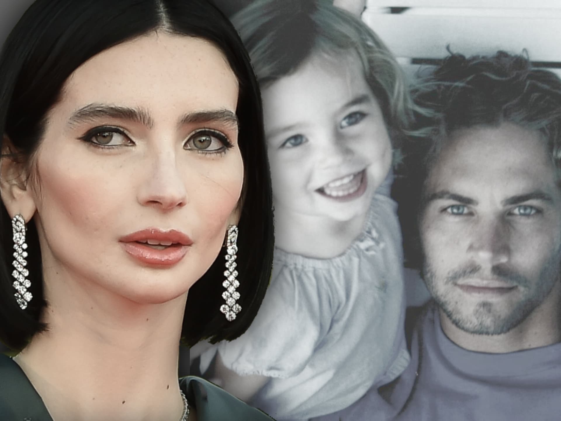 Meadow Walker traurig - im Hintergrund als Kind mit ihrem Vater Paul Walker 