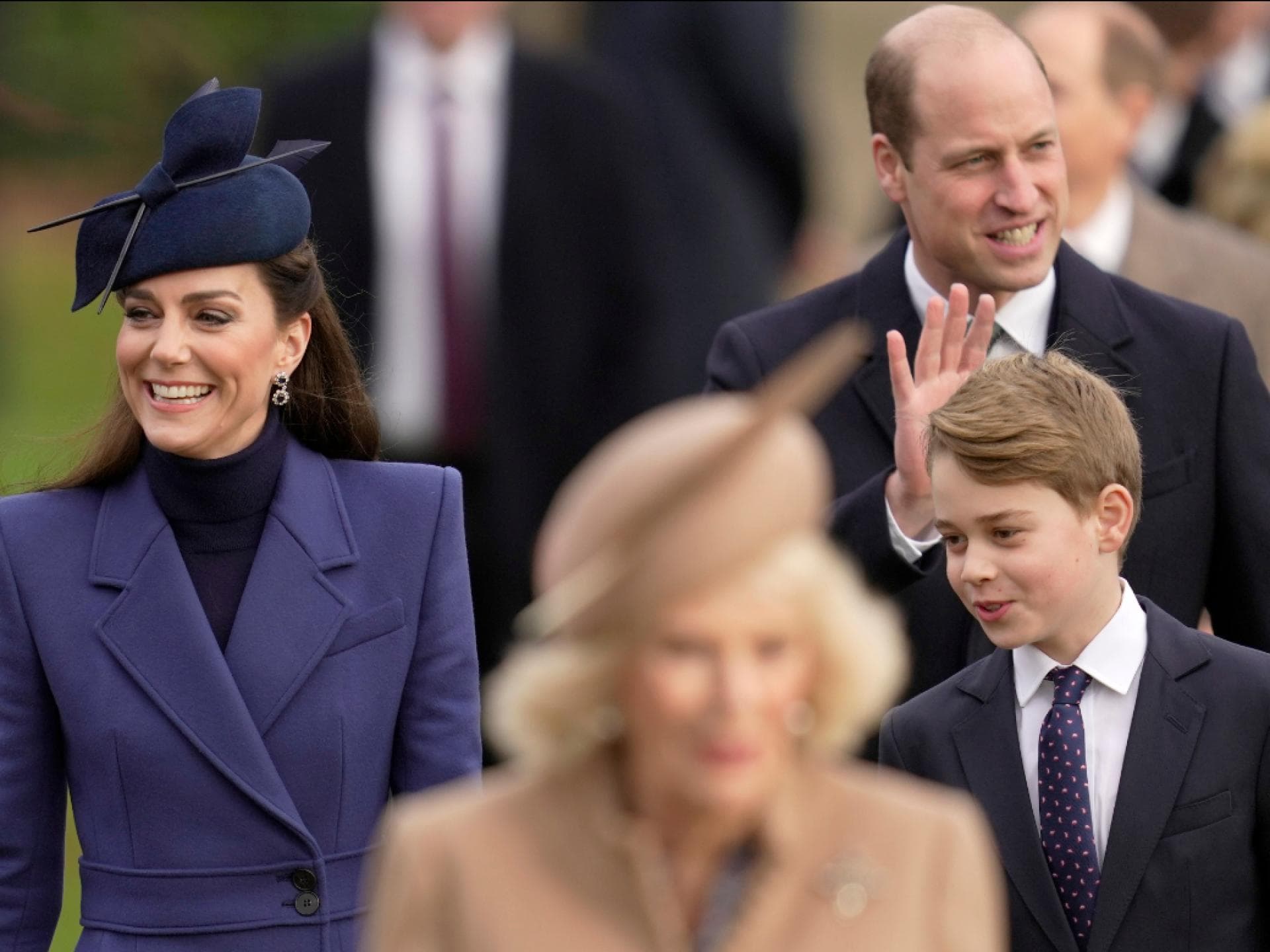 Prinzessin Kate, Prinz William und ihr gemeinsamer Sohn Prinz George.